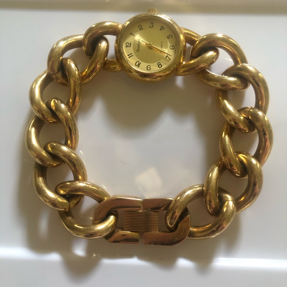 Armington Gold Tone Chain Link Bracelet Watch - Women's Fashion Accessory